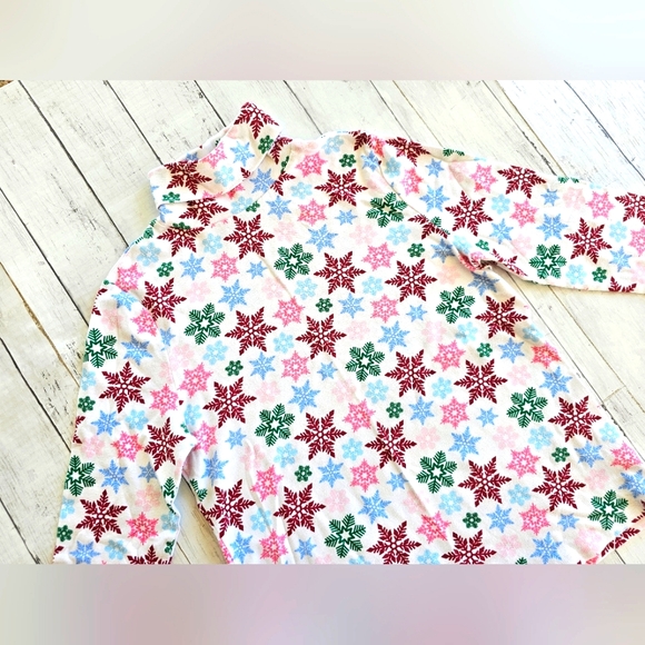 Time & True White & Colorful Christmas Snowflake Turtleneck Longsleeve Top - Picture 3 of 10